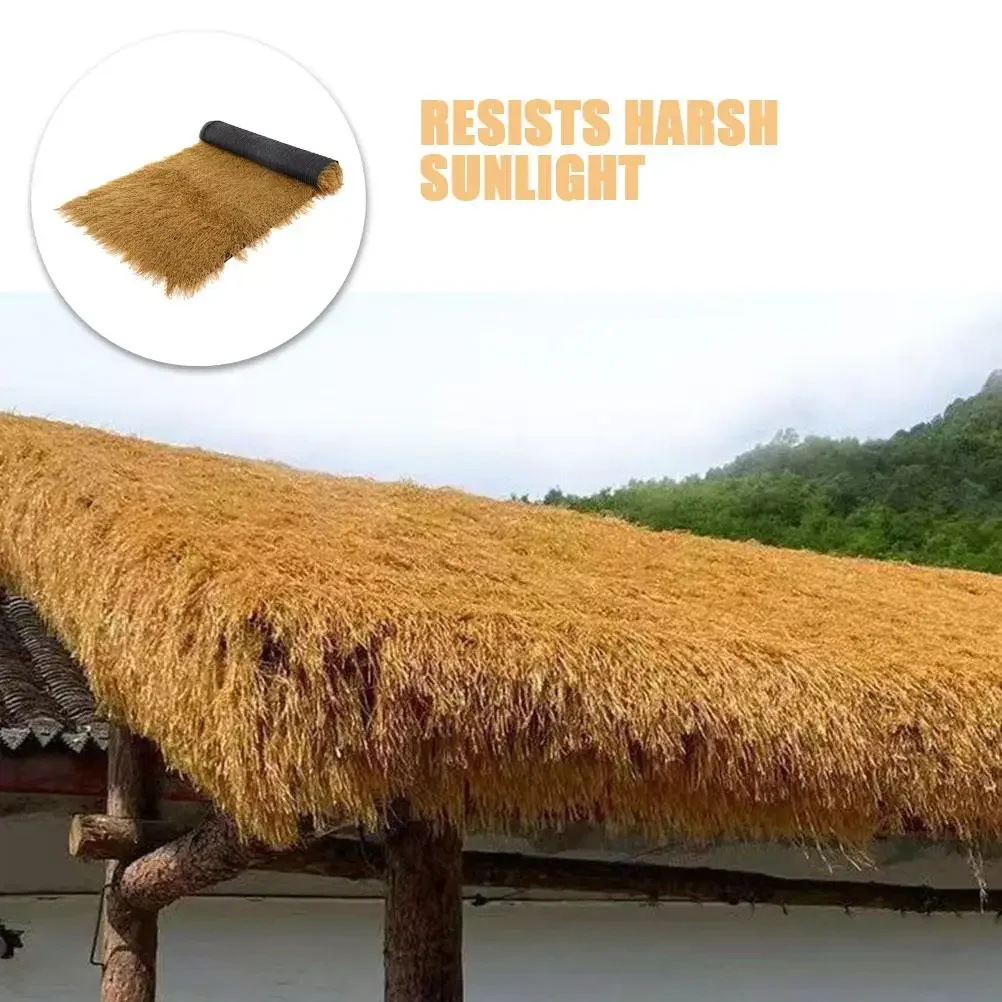 

10M-20M Artificial Thatched Roof Tile Waterproof Grass Rug Simulation Lawn Mexican Straw Carpet Imitation for Garden DIY Roofing
