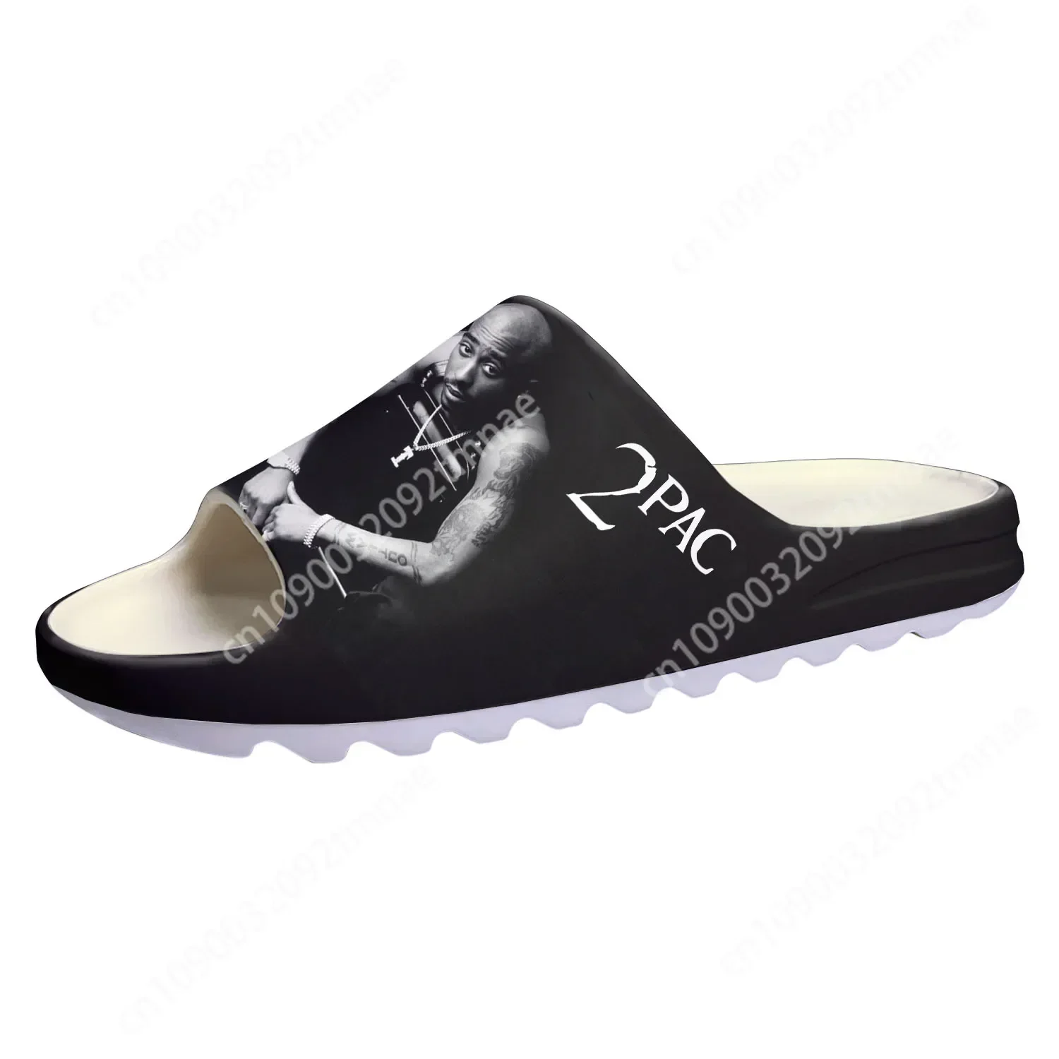 2Pac Hip Hop Rapper Tupac Soft Sole Sllipers Home Clogs Step on Water Shoes Mens Womens Teenager Customize on Shit Sandals Pop