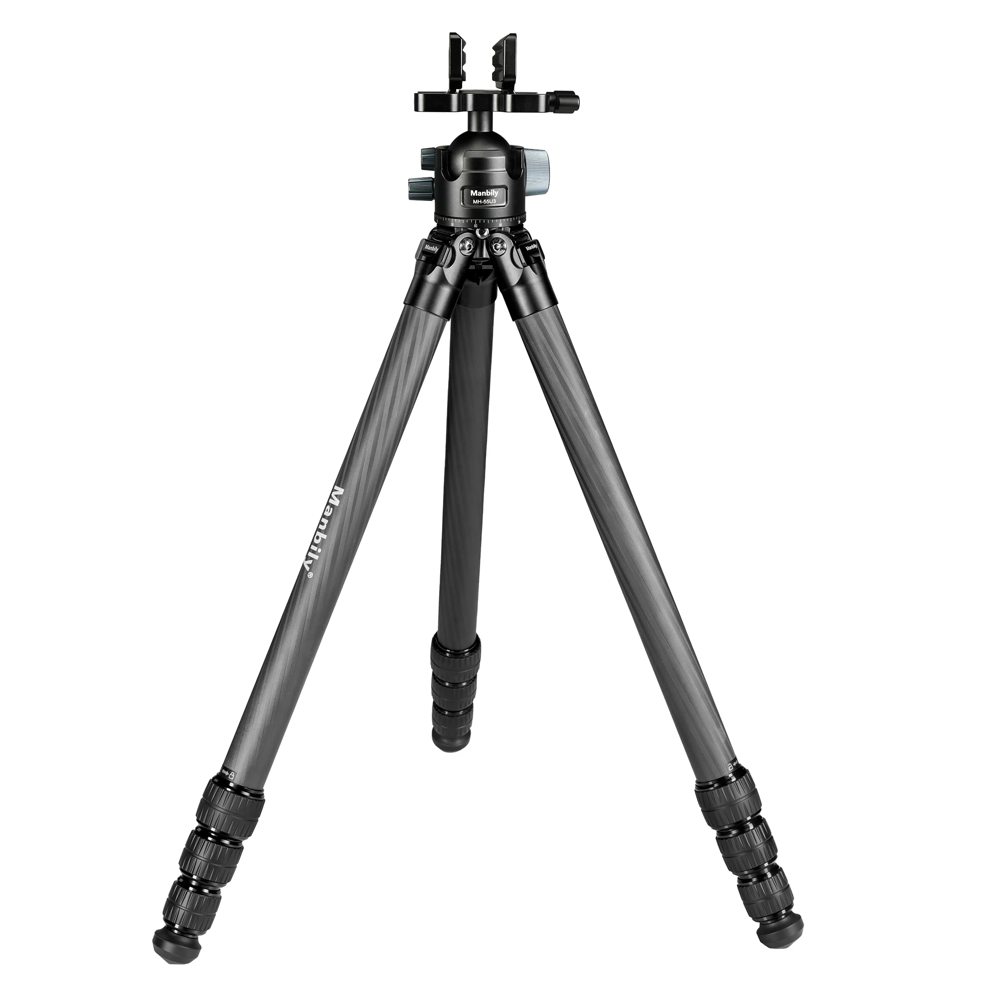 Manbily WZ-324 Carbon Fiber Tripods with 55mm Ballhead MH-55U3 Heavy Duty Outdoor Tripod for Shooting Max.Load 30kg