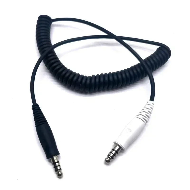 IMSA Harness to Helmet Aircraft Noise Cancelling Headset Adapter Coil Cable NATO Plug for Two Way Radio Communications