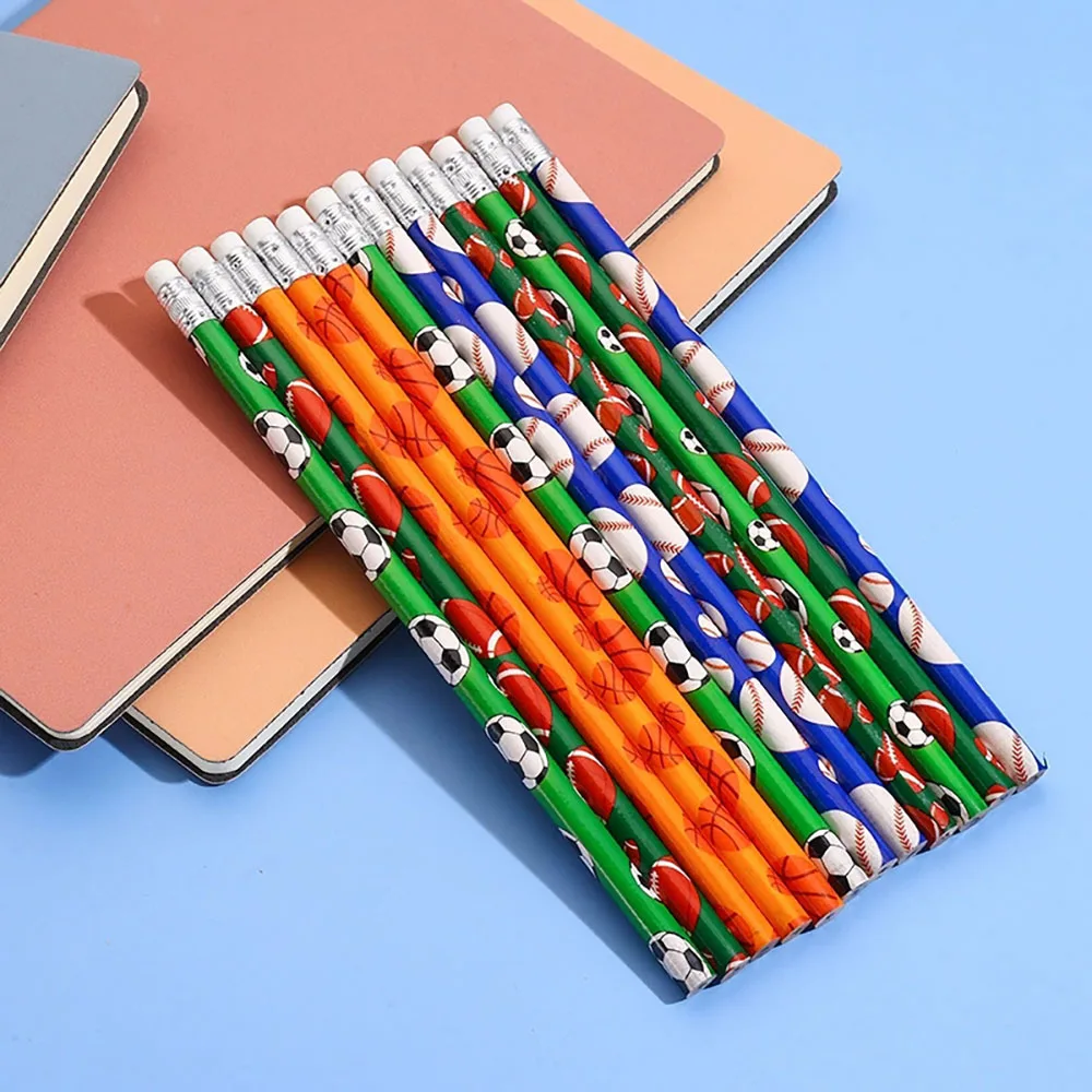 10/20/40/90 Pieces of Hb Pencils with Basketball and Football Patterns, Student-Specific Writing Pencils, Gift Prizes, Cross-Border Stationery Pencils, Back-To-School Season Rewards, Smooth Writing, Continuous Ink Flow, Drawing and Exam Supplies, School Office Stationery, Christmas Party Surprise Gifts