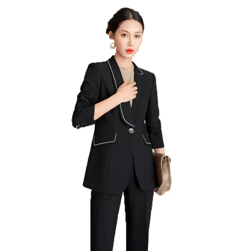 Traje Beige para mujer, Blazer, pantalones o falda para mujer, ropa de trabajo de negocios para mujer, abrigo elegante informal Formal, vestido de graduación, Primavera