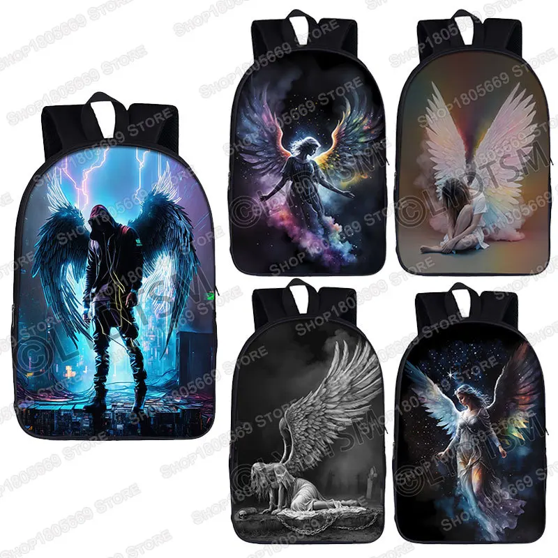 

Sad Fallen Angel Wing Backpack Gothic Girl Women Men Ruckack Children School Bags for Teenager Daypack Laptop Travel Book Bag