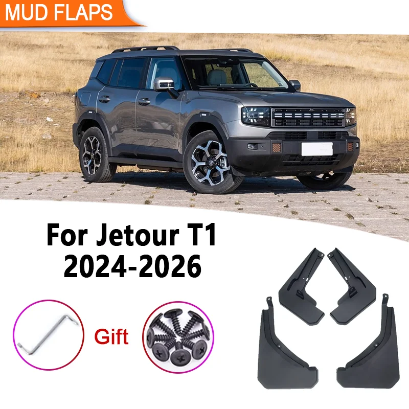 

For Jetour T1 Shanhai T1 Car Mudguards 2024-2026 Fender 4Pcs Anti-Splash Mudflaps Waterproof Mud Guards Tools Auto Accessories