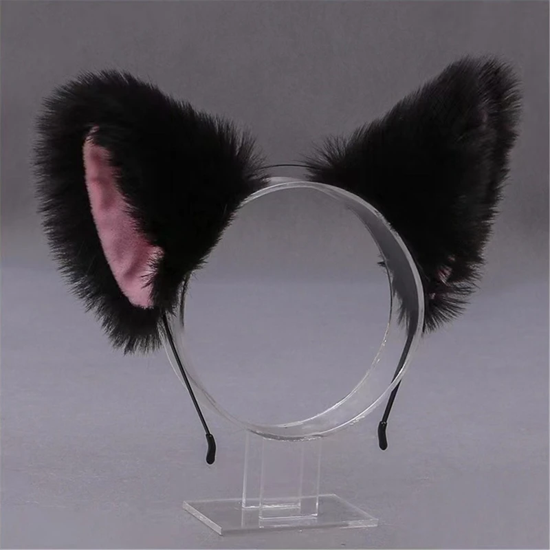 Katzenohren-Stirnband, Fuchs-Stirnband, Kopfschmuck, Weibliche Wolfshunde-Tierohren-Haarnadel, Glocken-Haarnadel, Schmuck, Cosplay-Dekoration – Detail 3