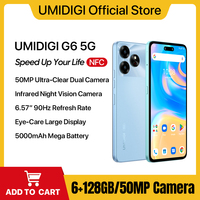 UMIDIGI G6 5G Смартфони 5G Android 13 Dimensity 6100+ NFC 50MP Ultra-Clear Dual Eye-Care Camera 6+6GB 128GB 6.57\