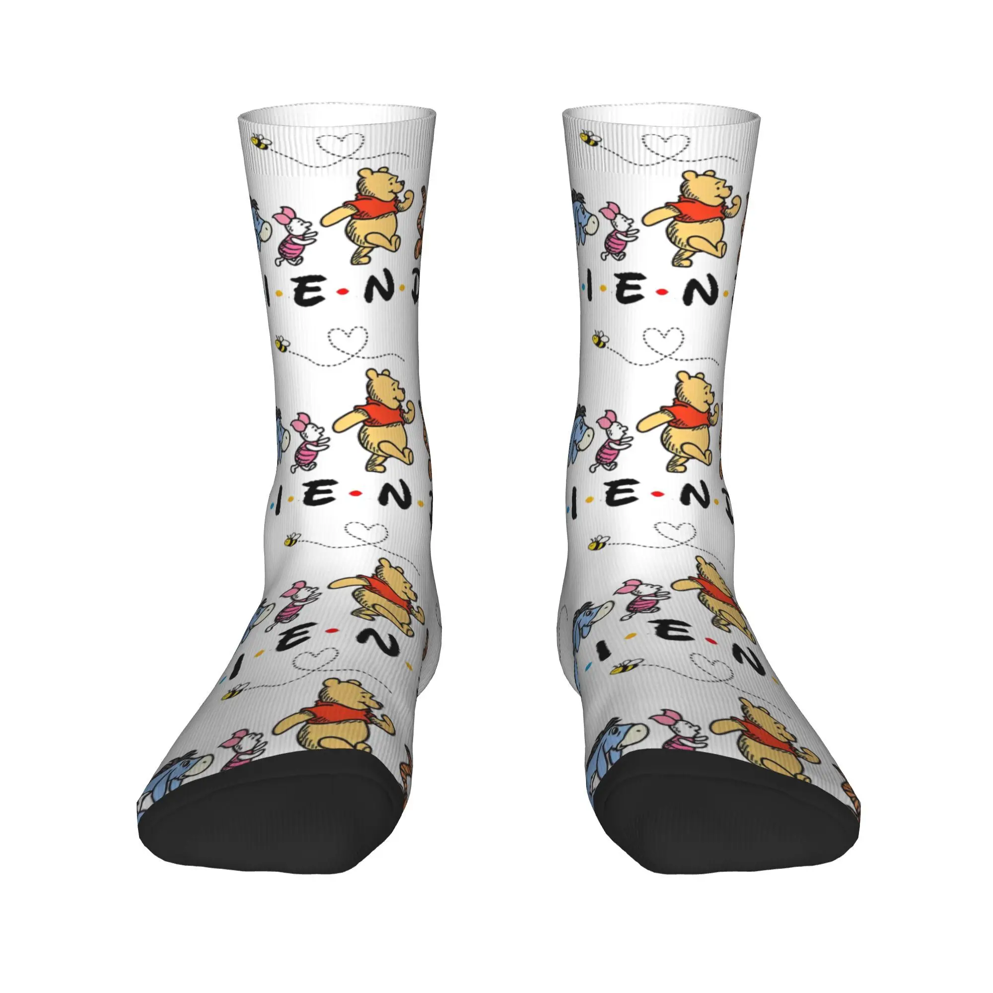 Winnie The Pooh And Friends  Socks  Elegant Stockings Women Men Soft Breathable Outdoor Socks Autumn Printed Non Slip Socks