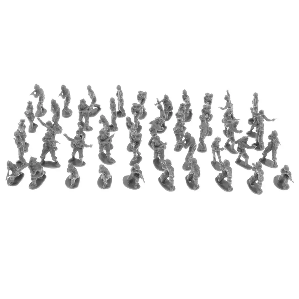 Figuras de acción del ejército para hombre, juguete de 2cm, modelo de escena del ejército, color negro, 100 unids/lote