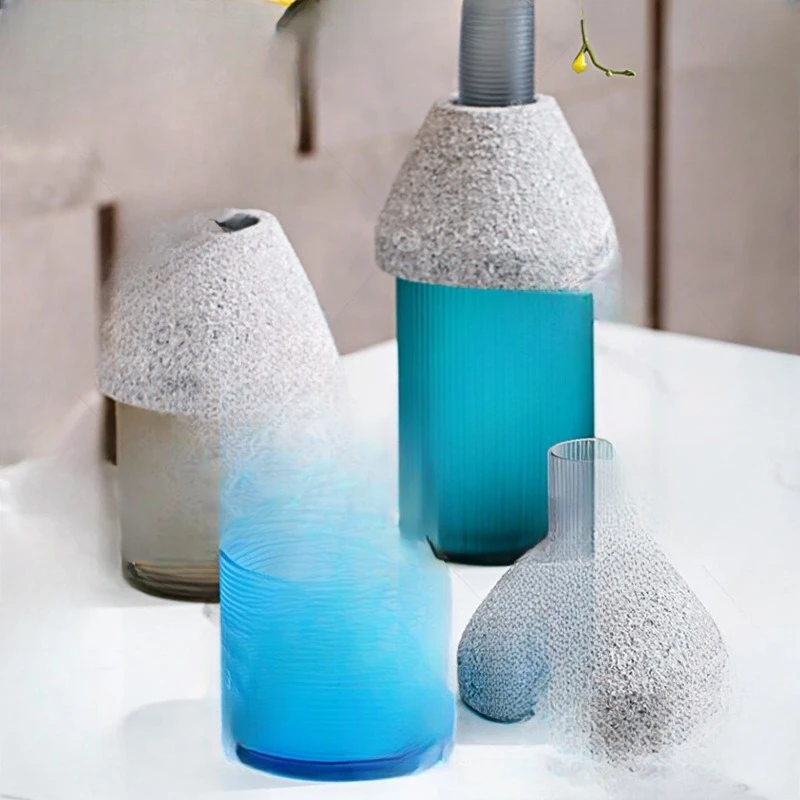 Creative stained glass vase, soft decoration in living room and home model room