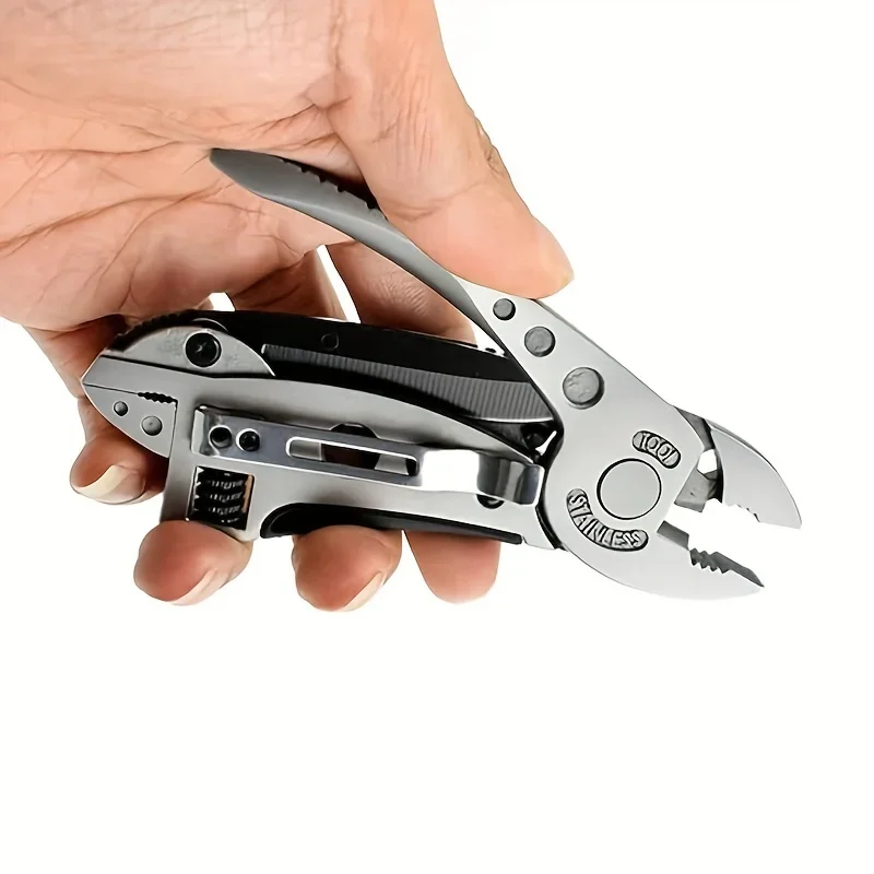 1pc Outdoor Stainless Steel Mini Multi-Purpose Pliers Tool Kit Adjustable Pocket Pliers Amping and Hiking Tools