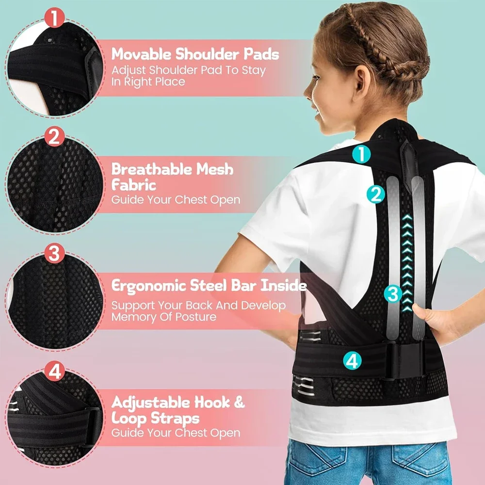 1Pcs Back Brace for Women Men Posture Corrector Improve Posture Lumbar Support Shoulder Lower Upper Back Pain Relief