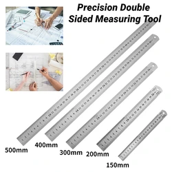 150mm/500mm Metal Scale Stainless Steel Straight Ruler Measuring Stationery Drafting Accessory Hand Tool School Office Supplies