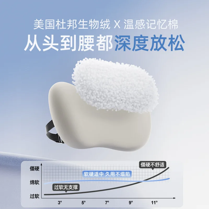Double layered car headrest, lumbar support, memory cotton car seat cushion, neck protection car backrest pillow