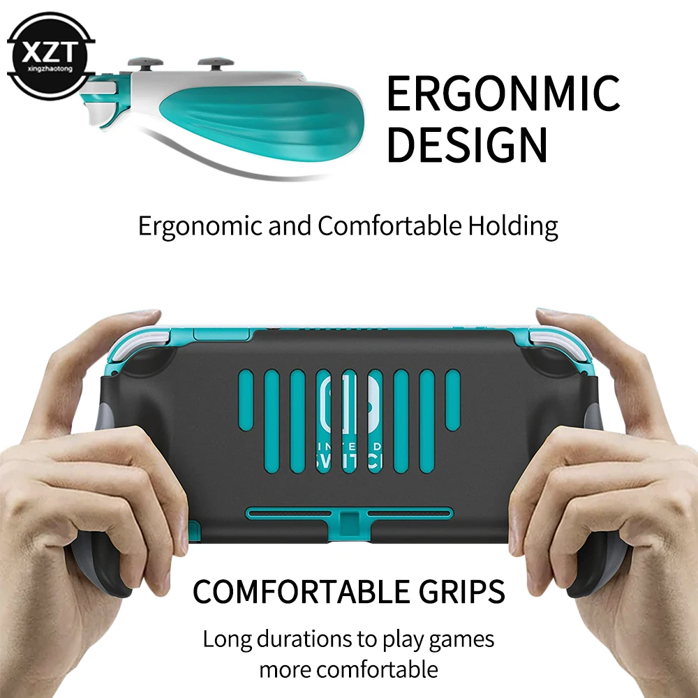 Nintendo switch lite aperto à prova de choque capa proteção escudo ergonômico lidar com grip console capa bracket escudo jogo accessaries