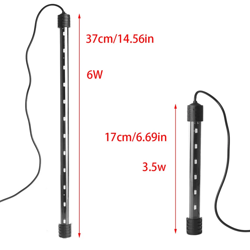 LED Aquarium Light Fish for Tank Lights with Suction Cups Lighting Bar 3.5 for W 6.7 Inch 6W 14.6 Inch