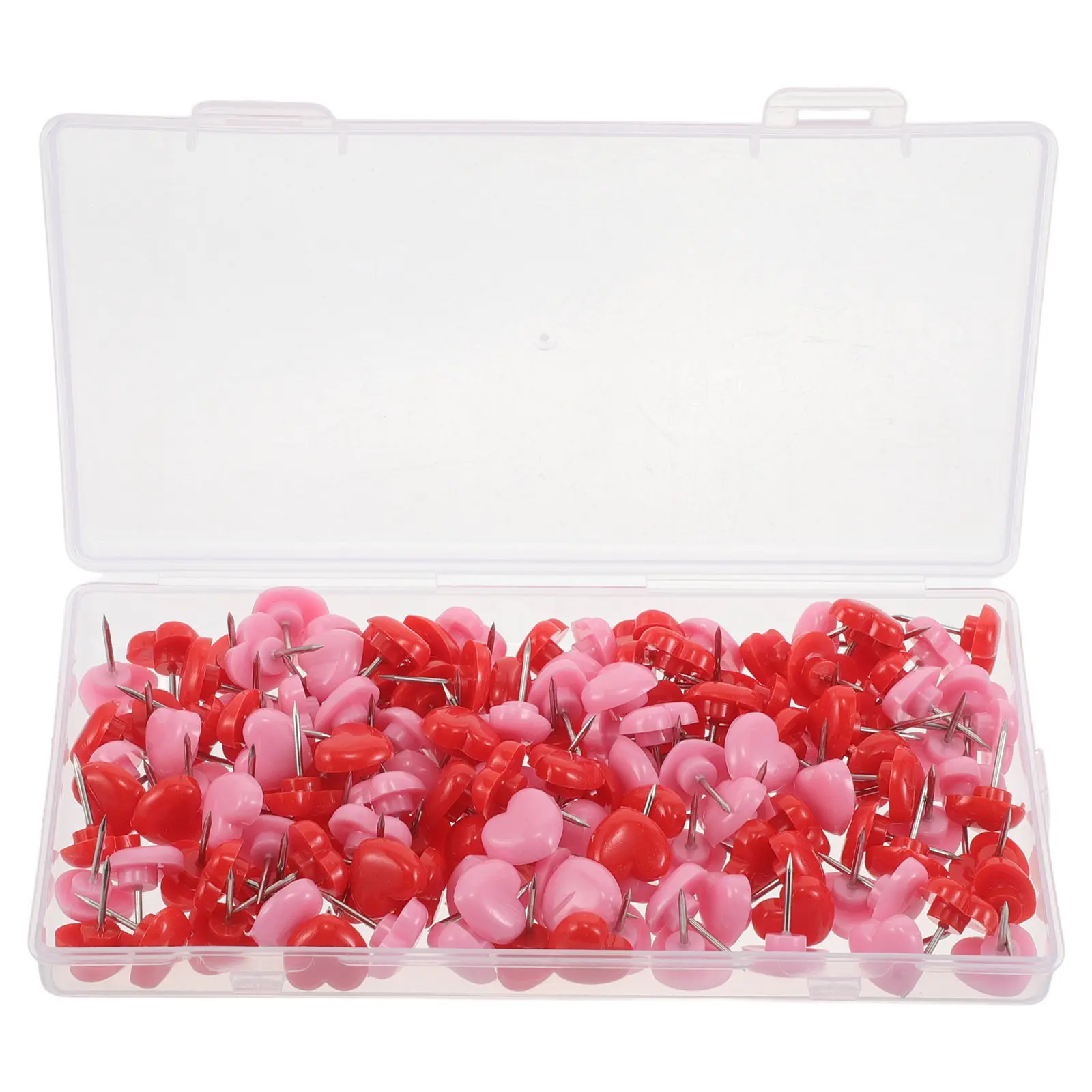 150Pcs Pink Heart Push Pins Flat Head Decorative Thumbtacks for Classroom Bulletin Board Cork Board Office Home Cute Creative