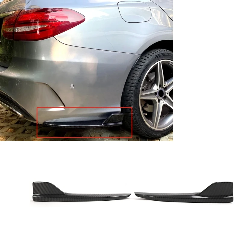 For Mercedes Benz C Class W205 4-Door Sports Carbon Fiber Rear Bumper Diffuser Splitter C Class W205 2015-2018 W205 Splitter