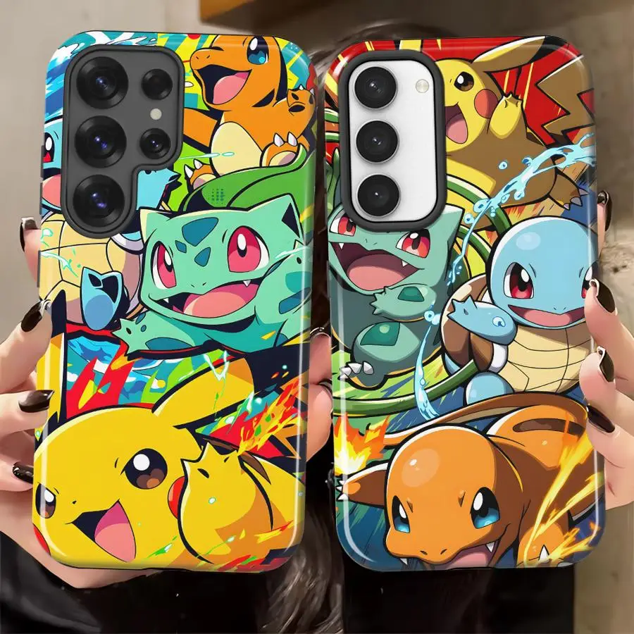 Soft Cover Capa Phone Case for Samsung Galaxy S26 Ultra A26 S24 Ultra A36 A16 A56 S23 S20 FE S25Ultra Squirtle Charmander Art