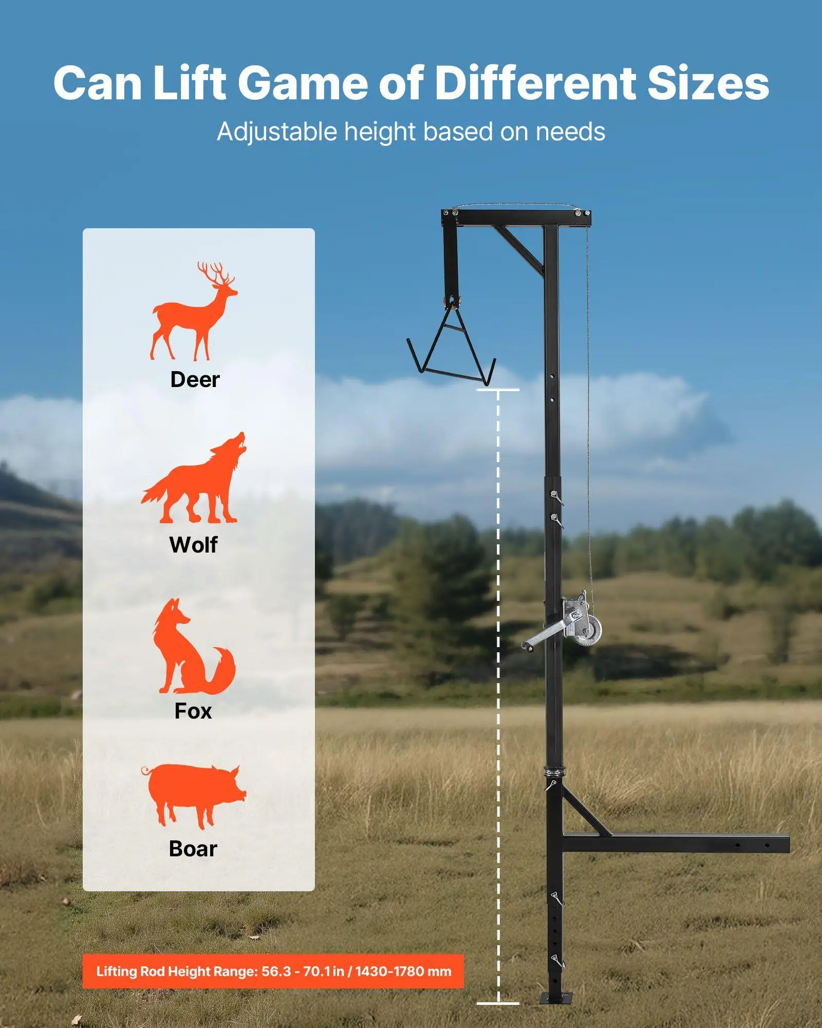 رافعة وصلة شاحنة تحميل 400 رطل مع 360 درجة °   دوران وارتفاع قابل للتعديل من 73.6 إلى 100 بوصة