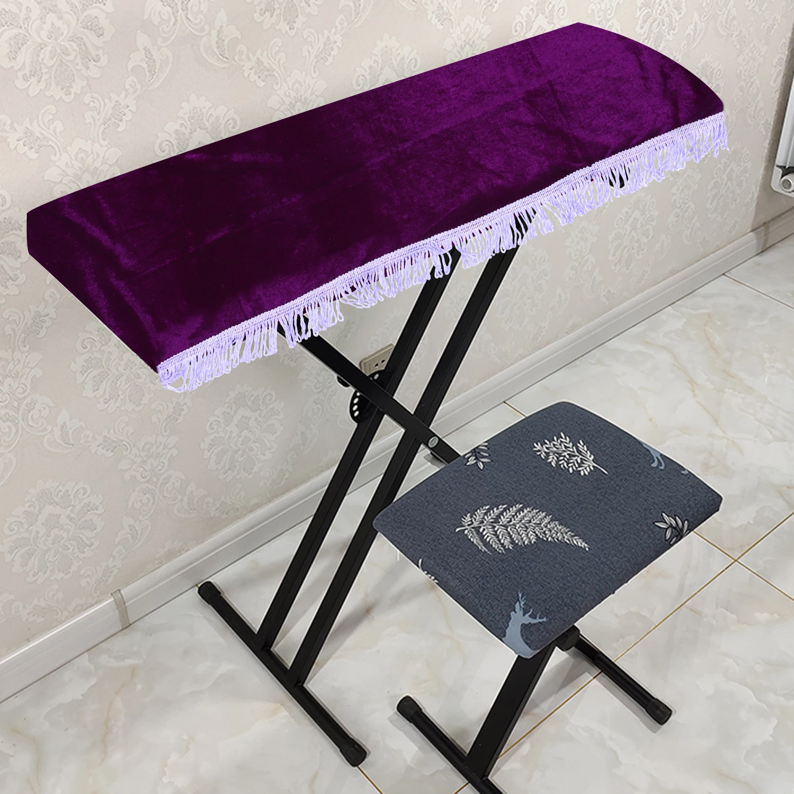 

Protective Electronic Piano Dustproof Cover Purple Keyboards Comfortable Soft Cloth
