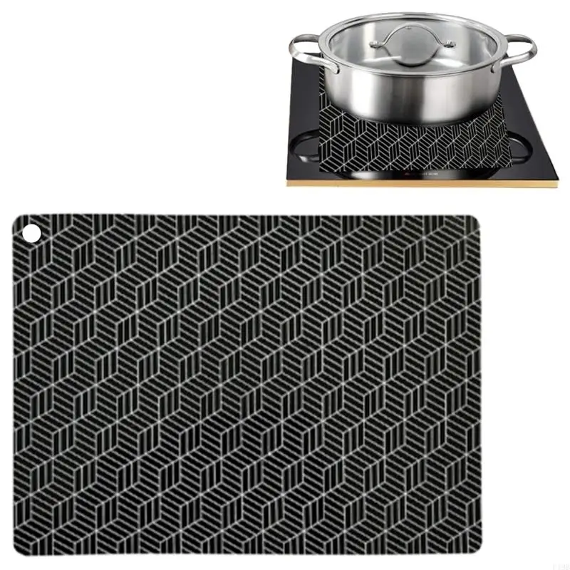 F19B Kitchen Countertops Protections Mats For Induction Stove Heat Resistant Silicone Construction With Nonslip Bottom Easy
