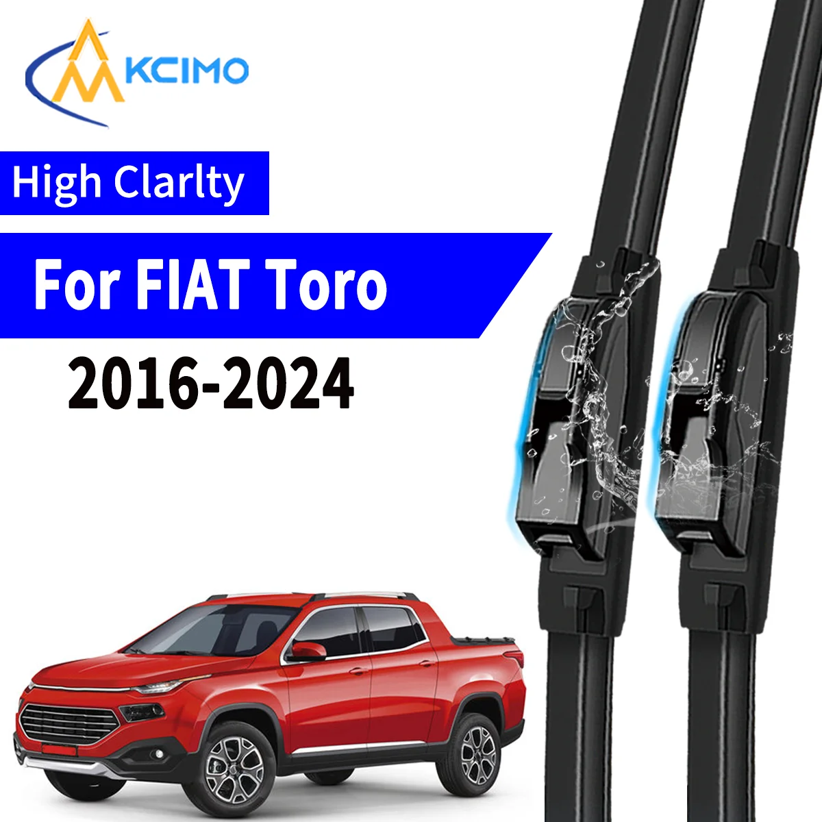 

2pcs Car Wiper For FIAT Toro pickup 2016-2024 Front Windscreen Wiper Blade Silent Soft Rubber