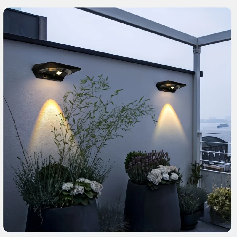 مصباح جداري خارجي جديد يعمل بالطاقة الشمسية مع مستشعر رادار مقاوم للماء لإضاءة الحديقة في الفناء والبستنة والفيلا والشرفة