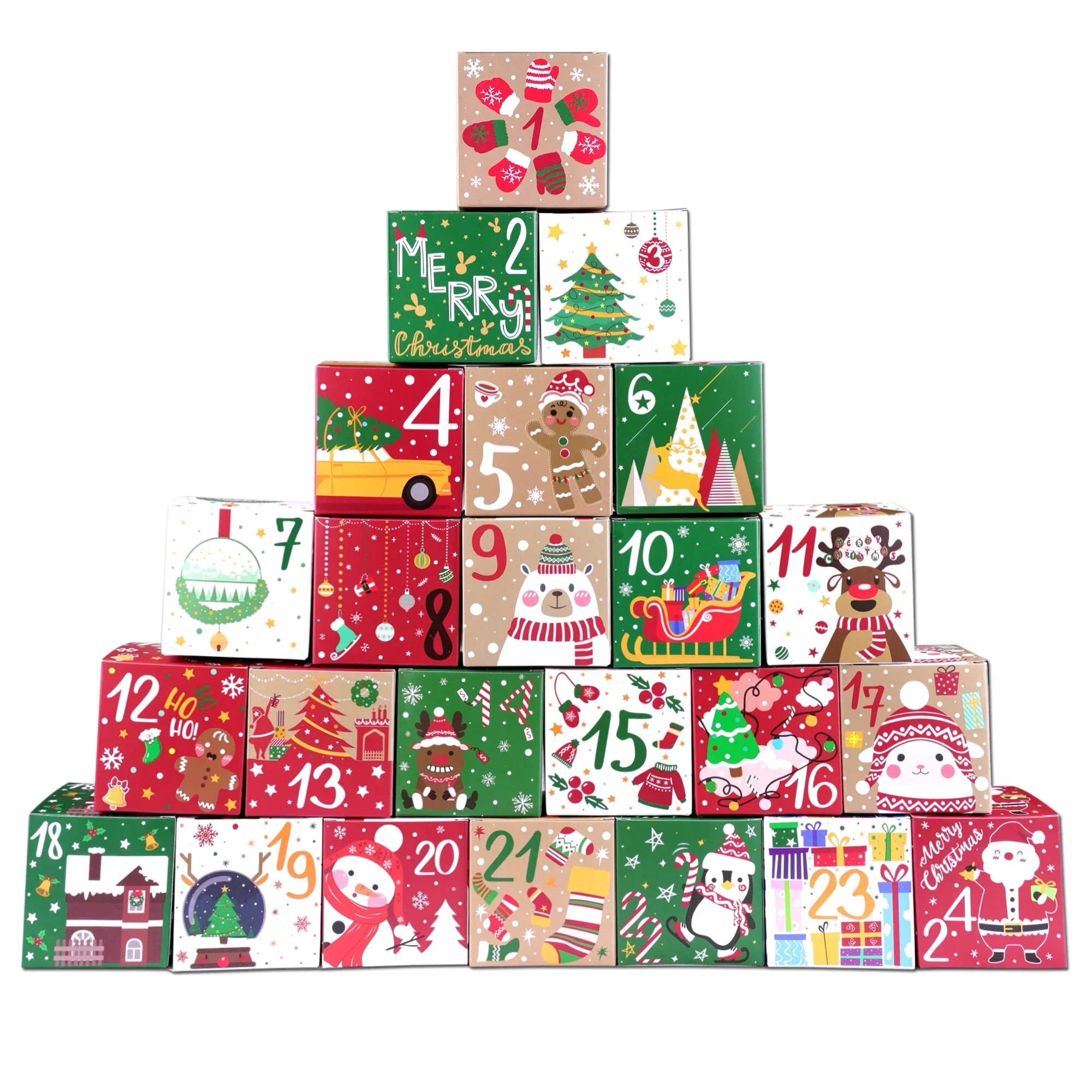 

Christmas Advent Calendar Boxes Filling Xmas Small Gifts Wrapping Supplies Advent Countdown Christmas Home Decor 24Pcs