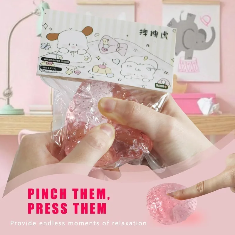 Strawberry Squishy Stress Toys Taba Soft Pinching Squeeze Fidget Fruit Kit for Anxiety Relief Sensory Reliever for Adults Kids