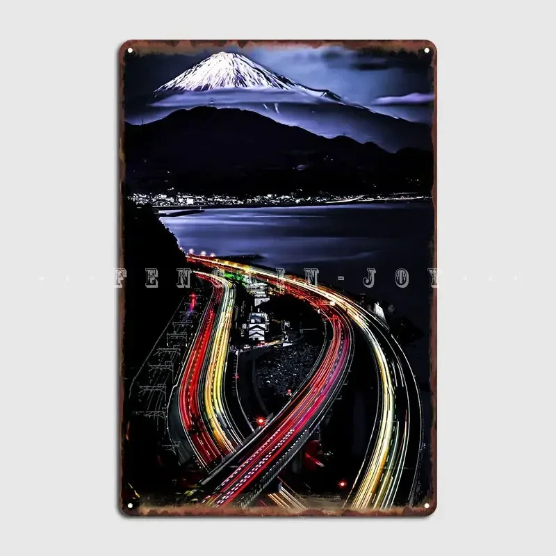 Placa de Metal Fuji From Satta Pass, Pôsteres e Placas Decorativas para Cinema, Cozinha, Bar, Caverna, Letreiros de Lata