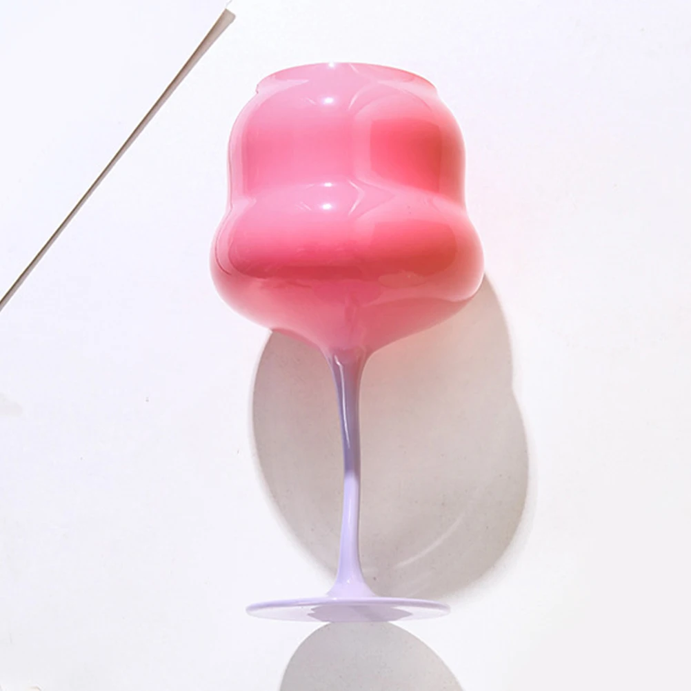 

Pink Swirl Goblet Creative Reusable Crystal Drinkware for Wine Cocktails Party Bar Home Use Elegant Decorative Lightweight Glass