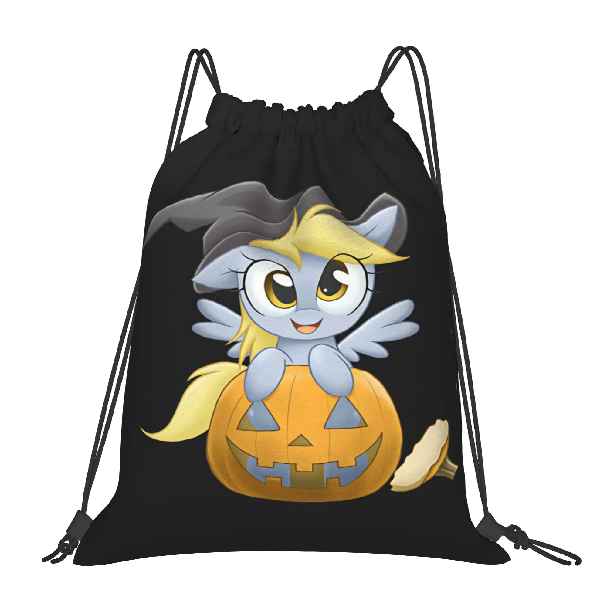 Derpy Muffins Hooves Halloween Drawstring Bag  Large Retro Backpack Sports Travel Sackpack String Bags For Men