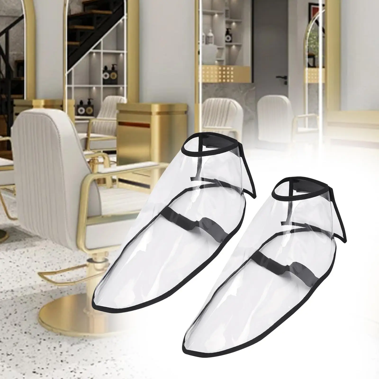 Hair Salon Shoe Cover Elastic Overshoes Clear Reusable Shaving Salon Protection Shoe Cover for Barber Salon Hairdressing Haircut