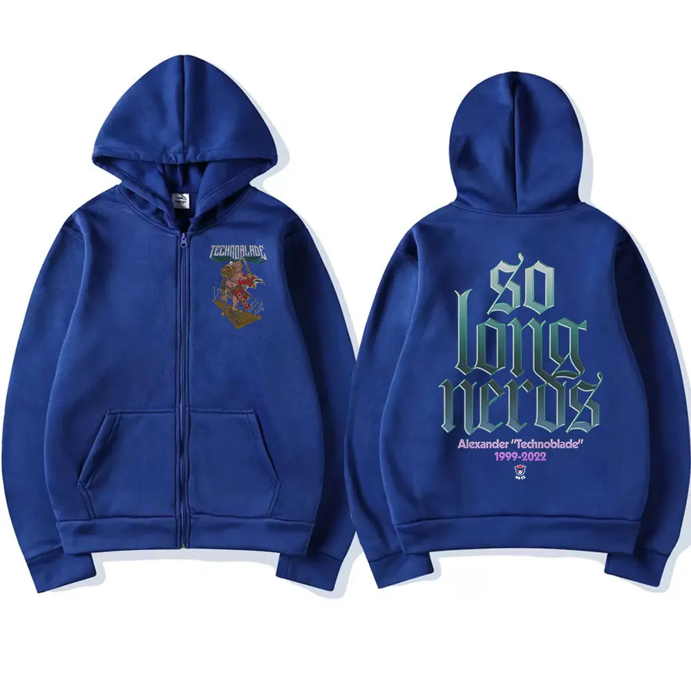 トップス TechnoBlake Technoblade Merch Print Zipper Hoodies Sweatshirts Harajuku Men