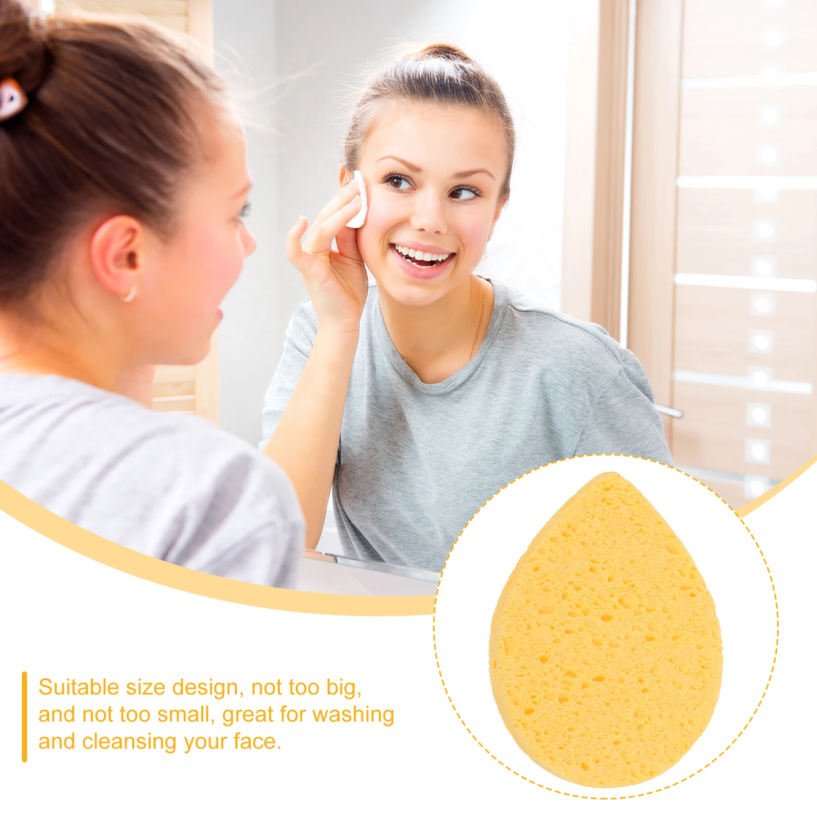 4pcs 노란색 스폰지 엑스 폴리 에이 팅 메이크업 리무버 클렌징 패드 컴팩트 엑스 폴리 에이 팅 스폰지 컴팩트 재사용 가능한 여행 스크러버
