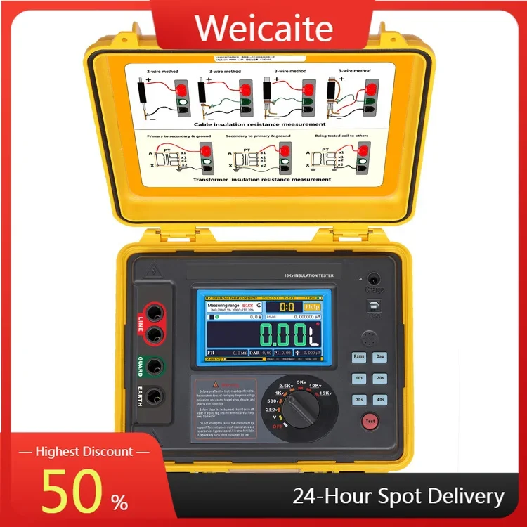 

15KV Digital High Voltage Megohmmeter Electronic Megger Insulation Resistance Tester