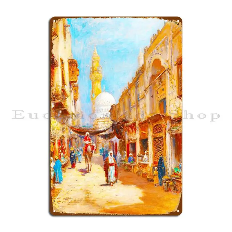 Frans Wilhelm Odelmark Bazaar In Cairo Metal Sign Garage Party Printing Cinema Kitchen Tin Sign Poster