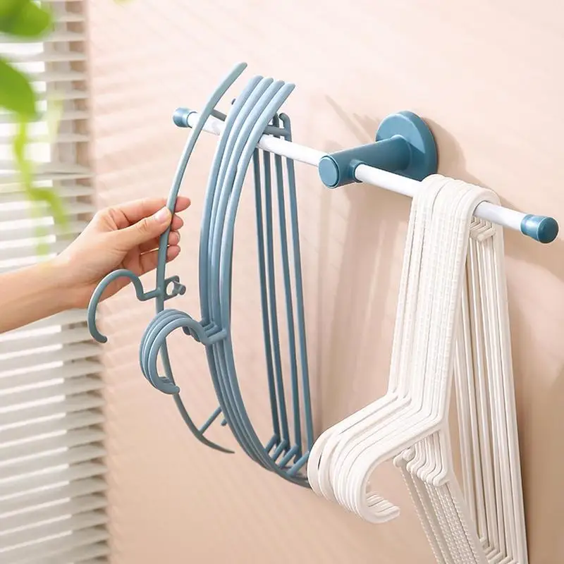Hanger Storage Organizer Cloth Hanger Storage Rack Laundry Room Outfit Holder Folding Clothing Rack For Household Storage Tools