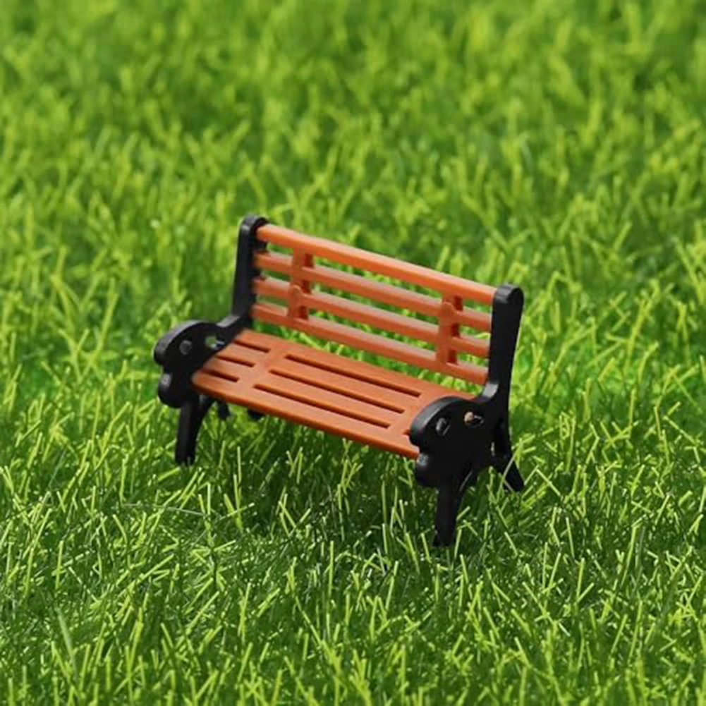 Pack Of 10 Realistic Miniature Park Benches For HOOO Scale Model Layouts Model Chairs Plastic Toys Garden Decor Craft Ornament