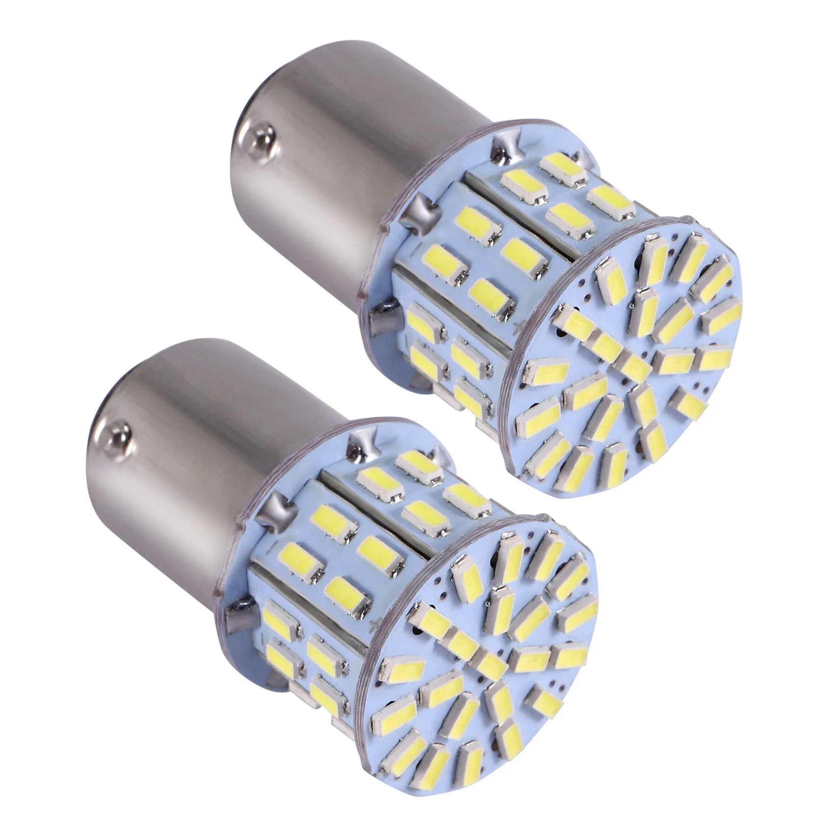 2Pcs 6000K White 1157 50SMD Tail Brake LED Lights Bulb BAY15D 12V image 3