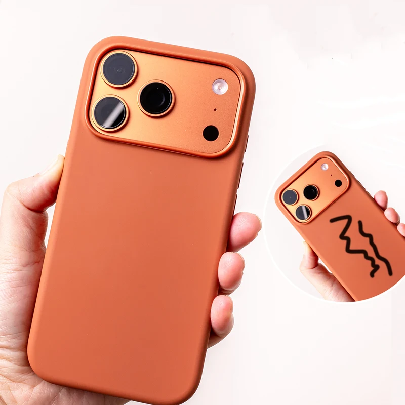 

Original Active Touch Camera Button Magnetic Phone Case for iPhone 17 17Pro Max Simple Wireless Charging Liquid Silicone Cover