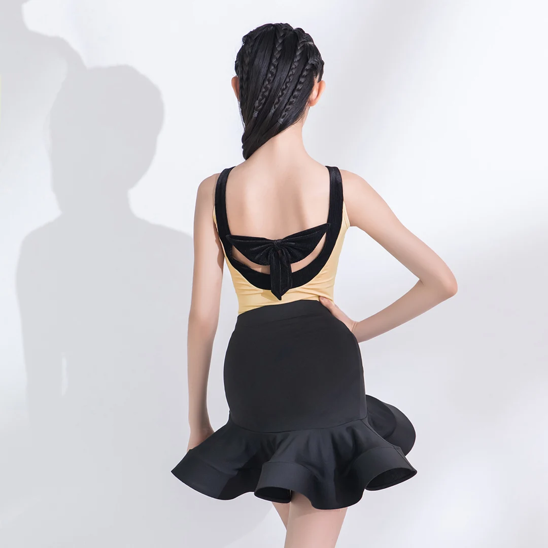 Latin Dance Wettbewerb Kleidung Mädchen Sommer Praxis tragen Bodysuit Rock Chacha Performance Kostüm Rumba Dance wear ys4983