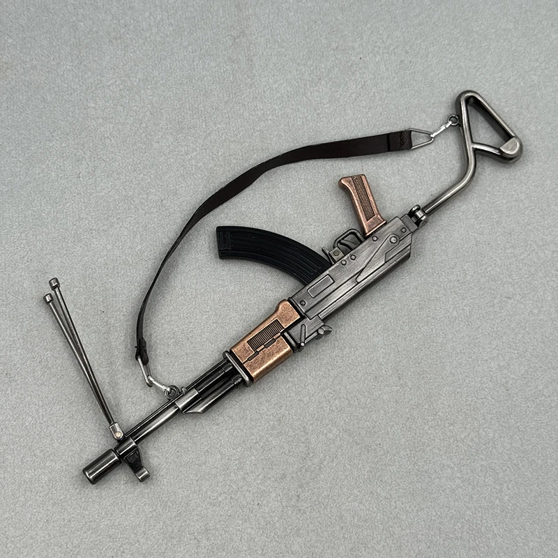 PUBG Battlegrounds AK47 Assault Rifle Replica 20 cm, Metallmodell, nicht befeuern, zusammenklappbarer Bestand, abnehmbarer Mag, Fan-Geschenk – Detail 14