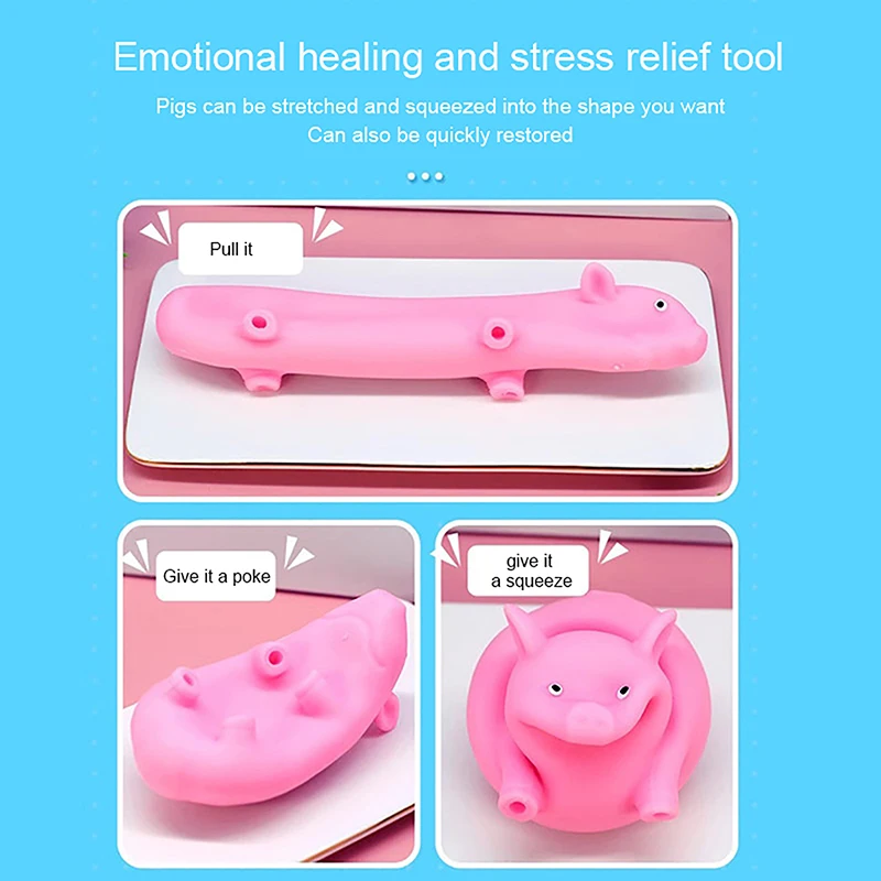 Stress Relief Różowa Świnia Figurki Miniaturowe Zwierzęta Antystresowe Zabawki Zwierzęta Lęk