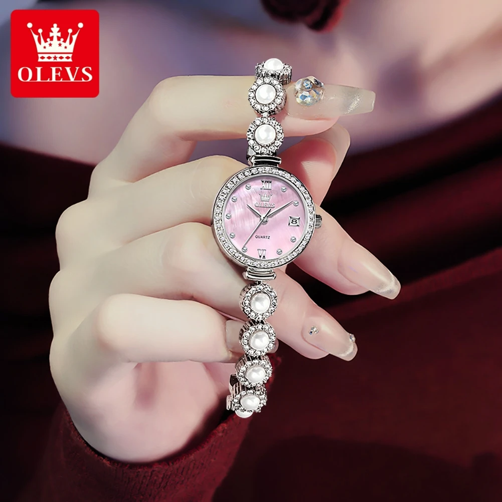 OLEVS 5635 Quartz Watch For Women Fashion Luxury Calendar Elegant Ladies Wristwatch Top Brand Original Waterproof Woman Watches