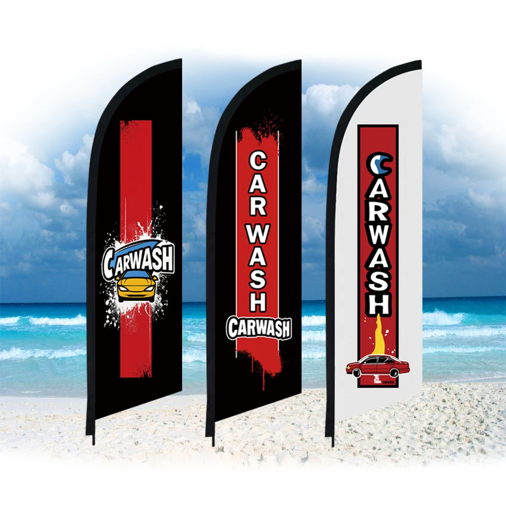 

Car Wash Feather Flag Only Swooper Without Pole Beach Flag Clean Custom Outdoor Advertising Decoration Banner