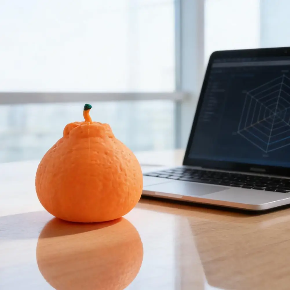 Orange Squishes Stress Balls Simulation Fruit Squishies Dough Ball Squeeze Toy Artificial Fruit Pressure Release Ball Orange Toy
