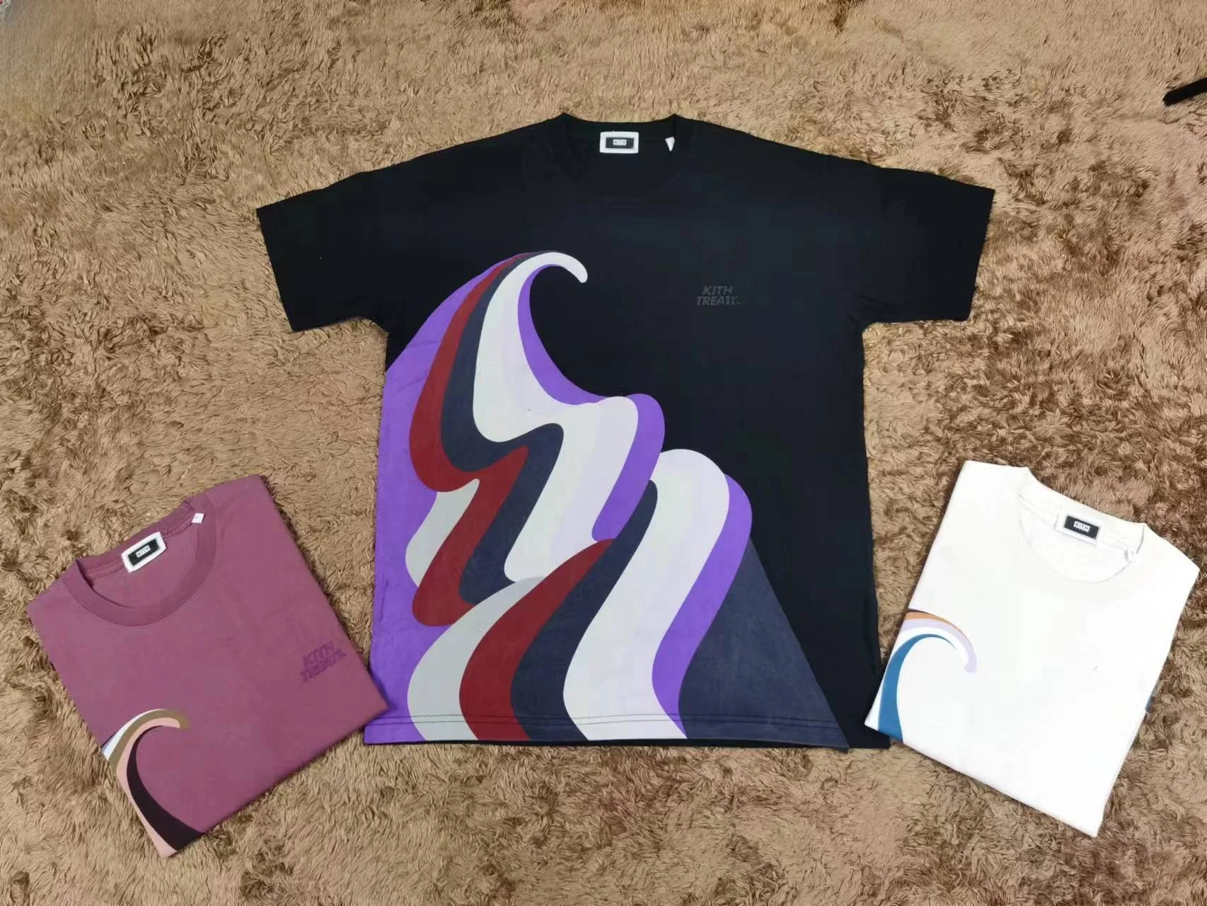 

Футболка KITH Tokyo Limited Edition Ice Cr Watermark свободного кроя с круглым вырезом и коротким рукавом, модная летняя молодежная повседневная одежда