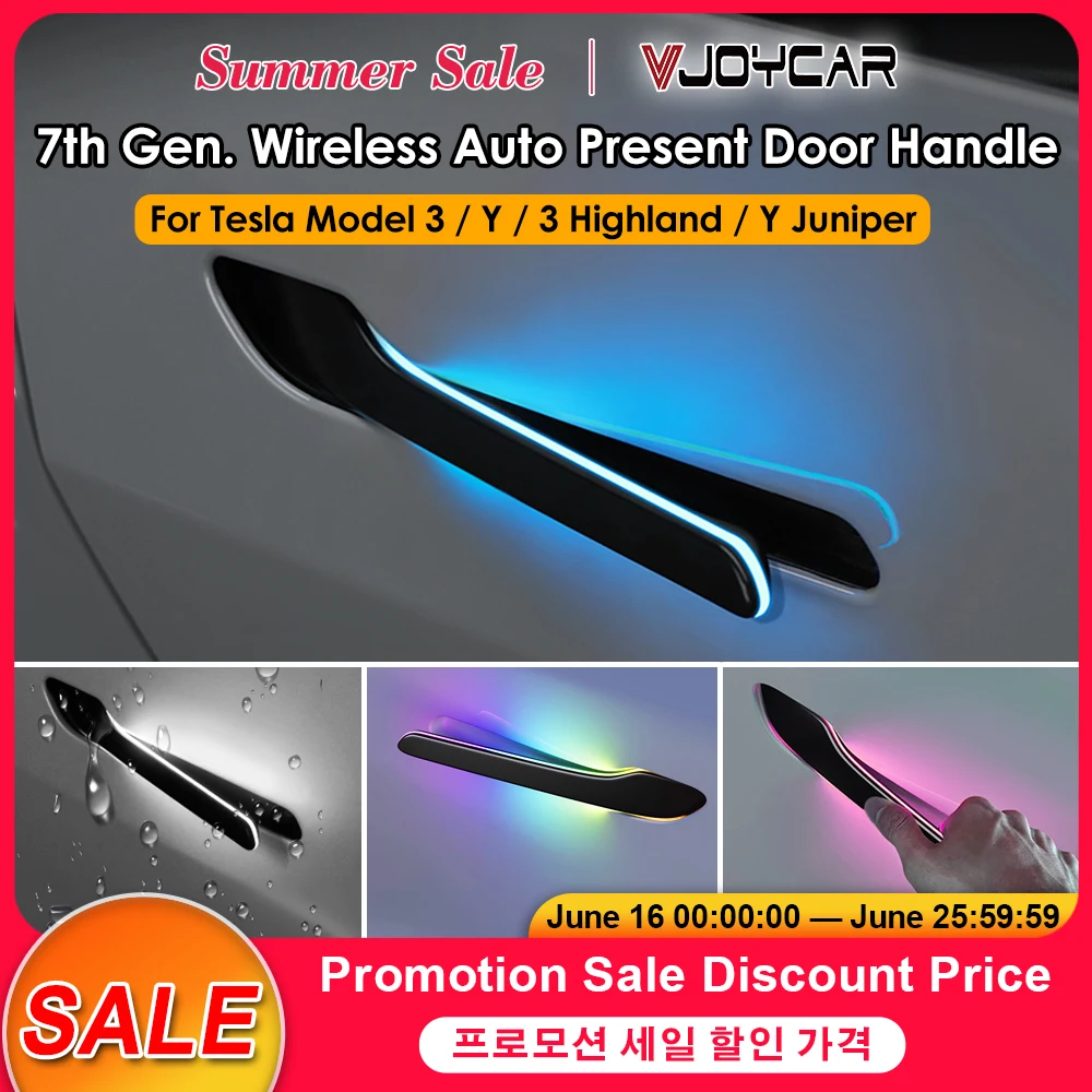 2025 Новейшая беспроводная автоматическая дверная ручка 7-го поколения для Tesla Model Y 3 Y Juniper 3 Highland Auto Presenting Welcome Mode