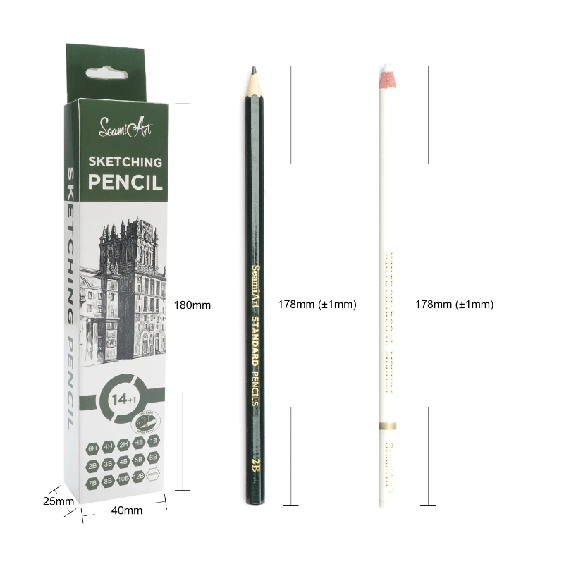 15 Sketch Pencil Set Art Students with Multi-specification Hardness Combination Brushes To Send High-gloss White Charcoal